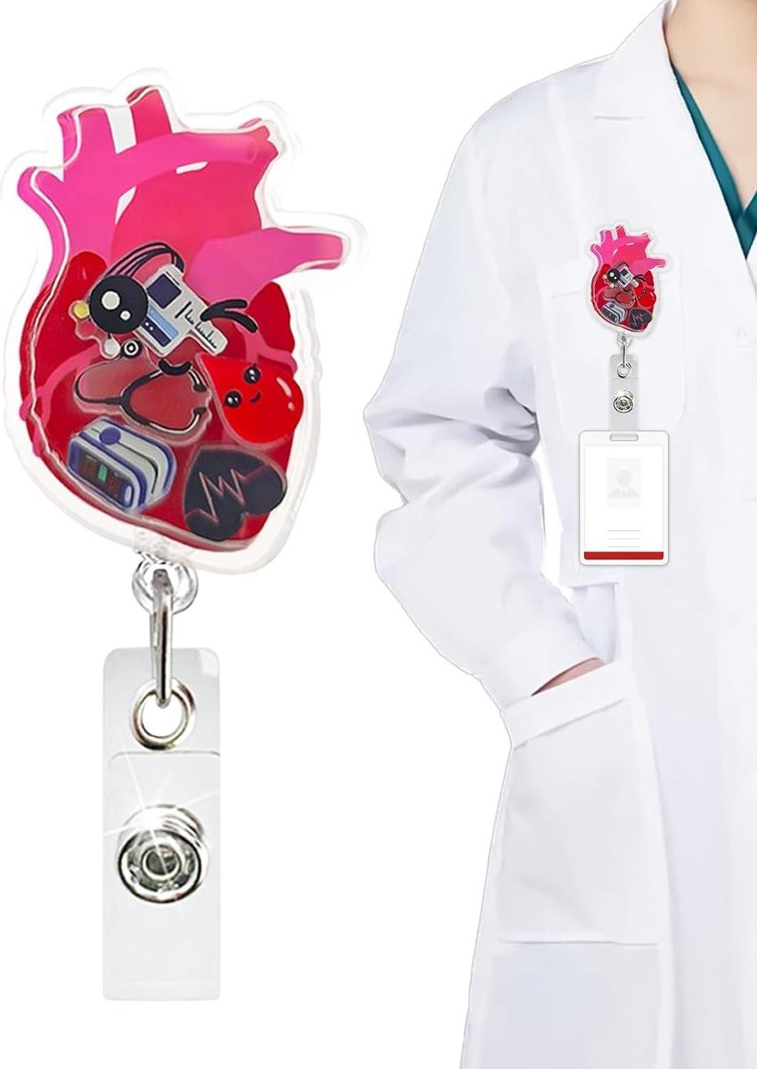 Kaarthouder Clip - ID Houder - Werktoegang - Verstelbare Uittrekband - 3.2 cm Diameter - Hart