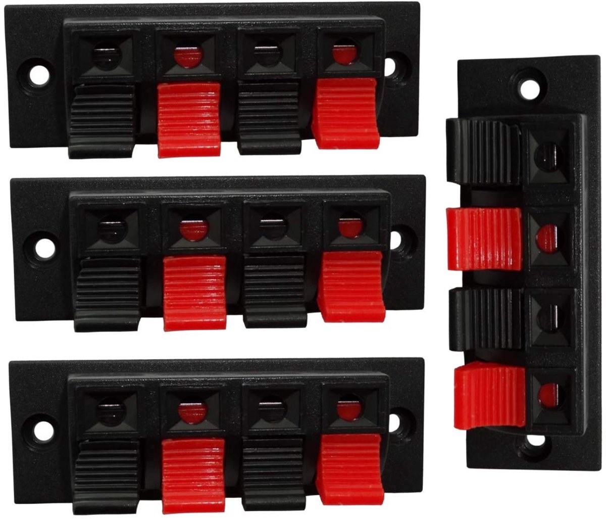Dailygoods - 4-delige Stereo Speaker Clamp Set - 70mm x 24mm met Drukknoppen
