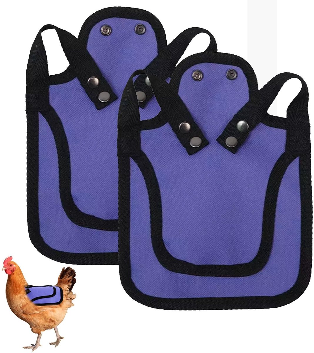 Dailygoods- Kippenzadel - 2 Stuks - Rug- en Vleugelbescherming - Verstelbare Riem - Paringszadel - Stimuleert Veerherstel - Kippenbescherming