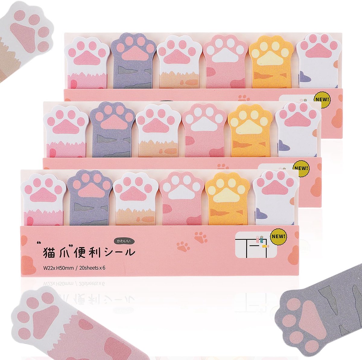 Dailygoods - 360 Stuks Kawaii Kat Plaknotities - Schattige Dierlijke Pagina Markeringen