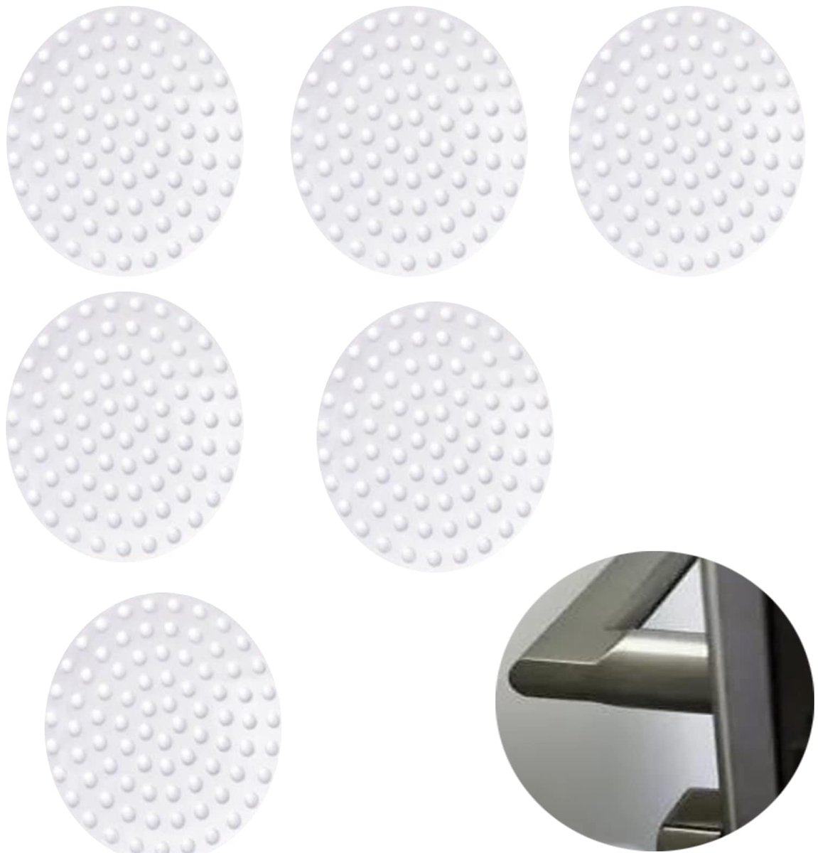 Dailygoods - 6 Stuks Zelfklevende Deurbuffers - Transparante Wandbeschermers