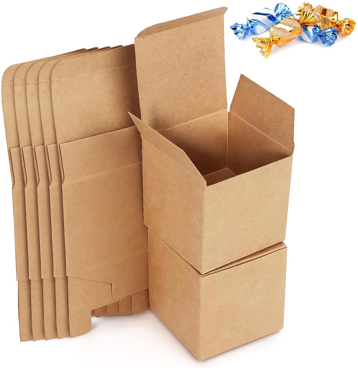Dailygoods - 15 Stuks Kraft Papier Cadeau Dozen - Vierkante Dozen voor Verjaardag en Trouwerij