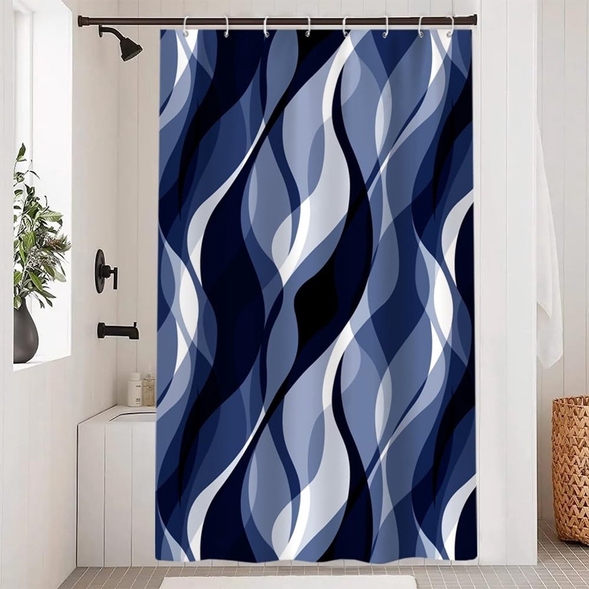 Dailygoods - Douchgordijn met Abstract Geometrisch Patroon - 120 x 200 cm