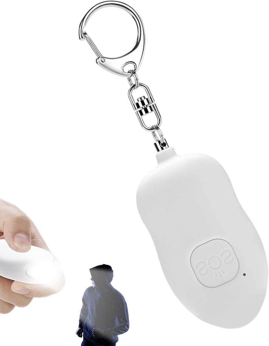 Persoonlijk Veiligheidsalarm - Noodalarm Geluidmaker - Zelfverdediging Noodsituaties - 130dB Luid Alarm - 7.5x4x2 cm - Wit
