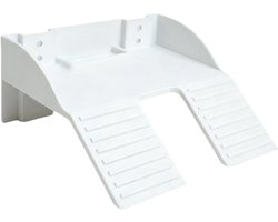 Reptielen Zonneplateau - Aquarium Decoratie - Natuurlijk Gedrag - Met Voederhouder - 17x16x8 cm - Wit