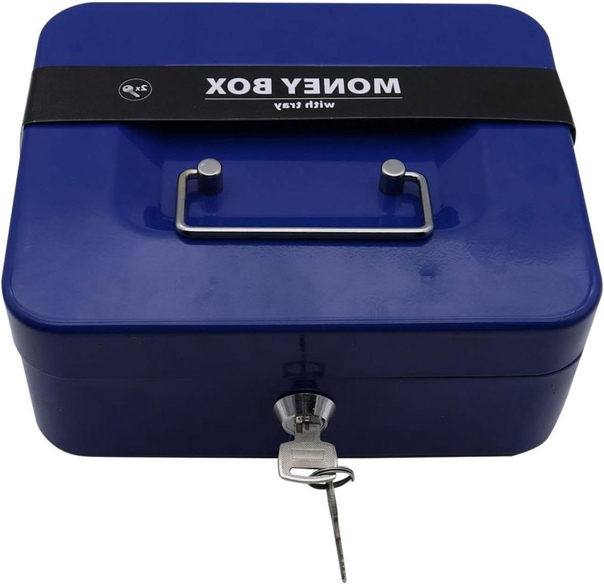 Geldkist - Spaarpot Kluisje - Veilig Sparen - Met Twee Sleutels - 20x16x9cm - Blauw