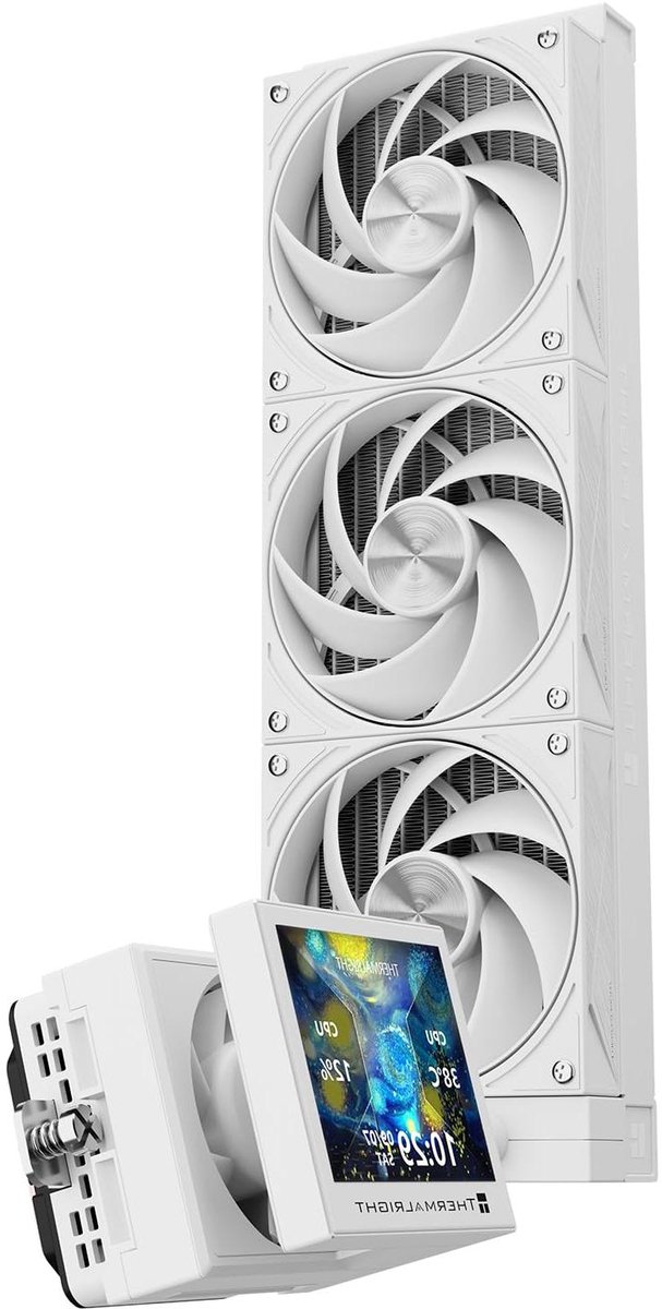 CPU Waterkoeler - Vloeistofkoeler PC - Computerkoeling - Geïntegreerd LCD Scherm - 360 mm - Wit