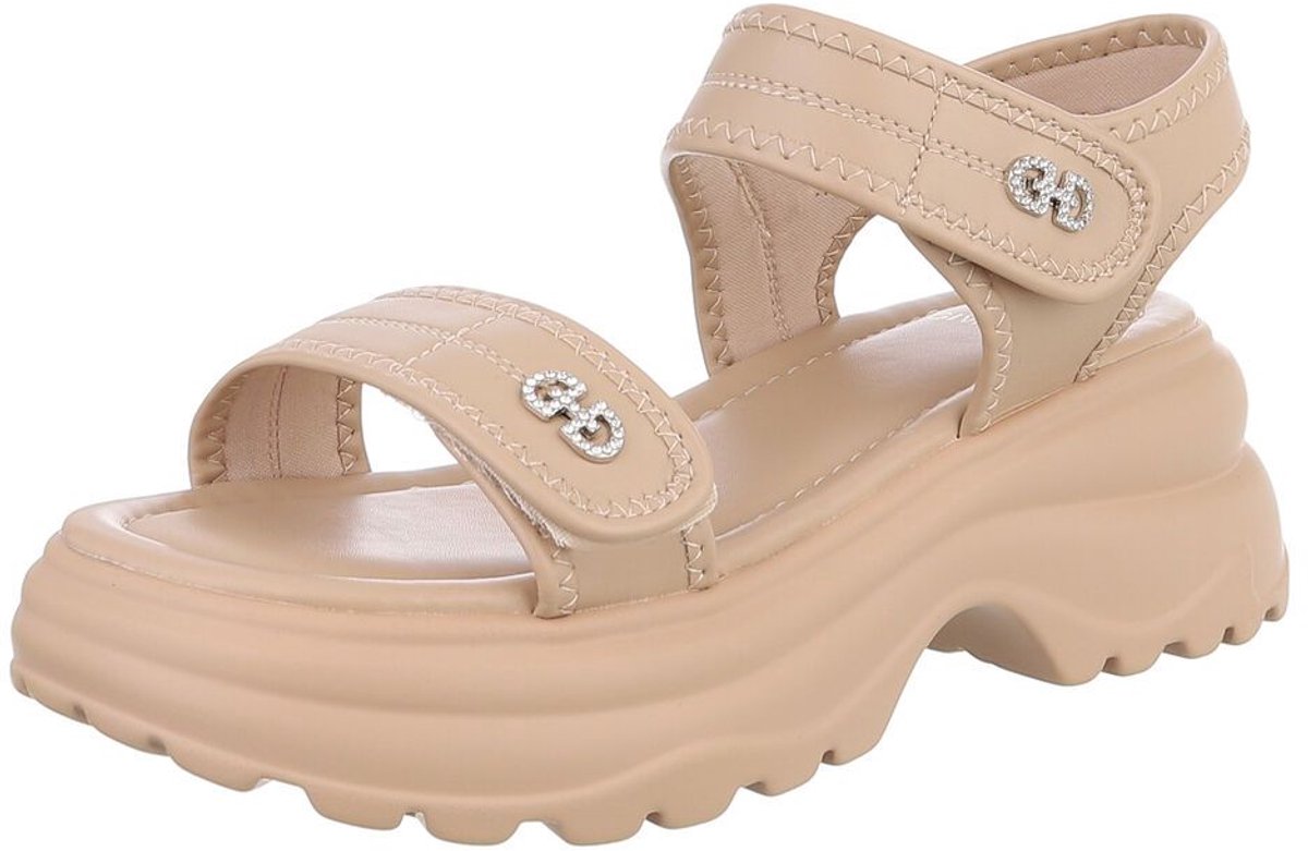Sandalen - Platform en klittenband - Dames Mt:37