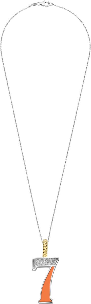 TI SENTO Dames Hanger - 925 zilver - Cijfer 7 - Oranje - 6841OR_7