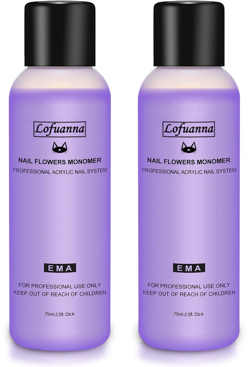 SnelShoppen - Lofuanna Acrylvloeistof 2 stuks 75 ml - MMA-vrij Acryl Liquid voor Nagels - Salon Kwaliteit Acryl-Nagelsysteem voor Acrylpoeder