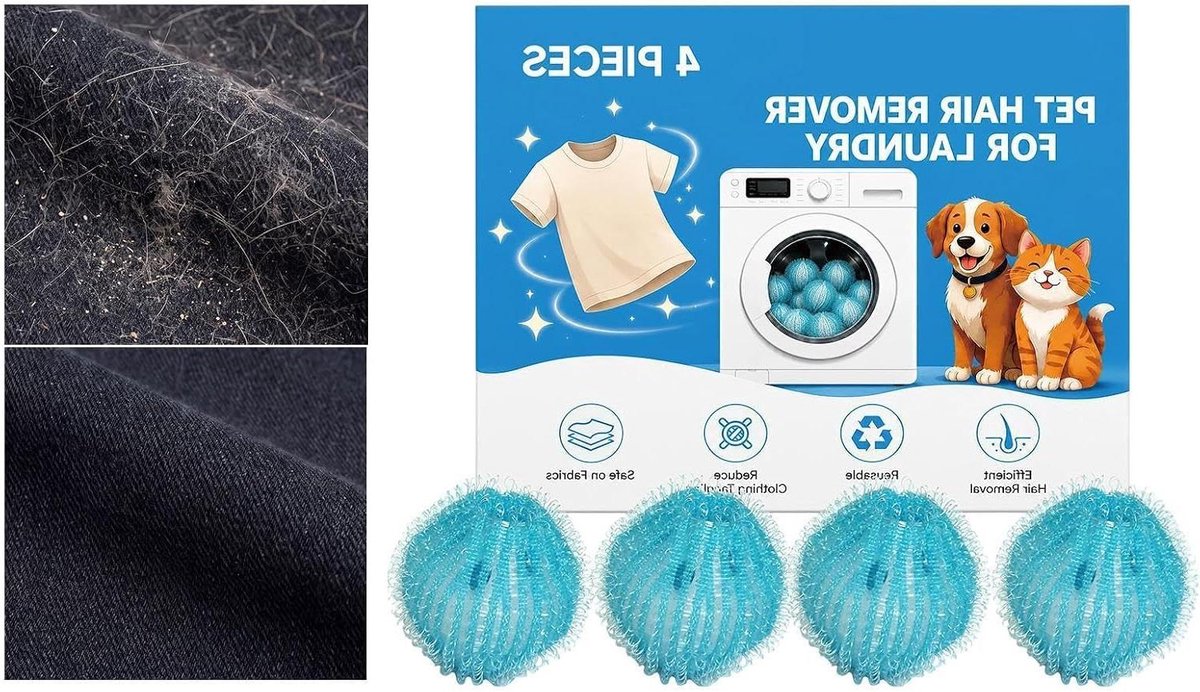 Dierenhaarverwijderaar - Pluisverwijderaar Was - Kleding Reinigen - Vangt Haren Op - 4 Stuks - Niet gespecificeerd