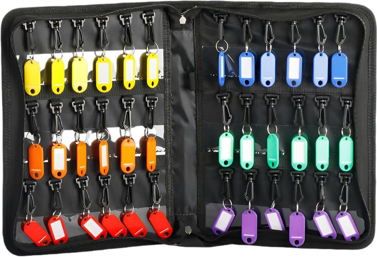 Sleutelorganizer - Sleutelhoesje - Sleutels Opbergen - Vuurvast Waterdicht - 34 x 25 x 6 cm - Zwart