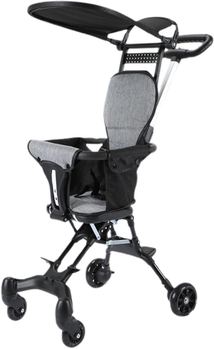 Reisbuggy Kinderen - Lichtgewicht Kinderwagen - Reizen Compact - Bidirectionele Zitting - 50.3 x 43.7 x 18 cm - Zwart