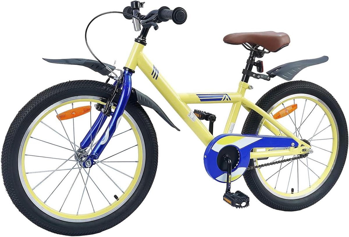 Kinderfiets sfiets sfiets Fietsen Leren Dubbele Remfunctie 18 inch Geel