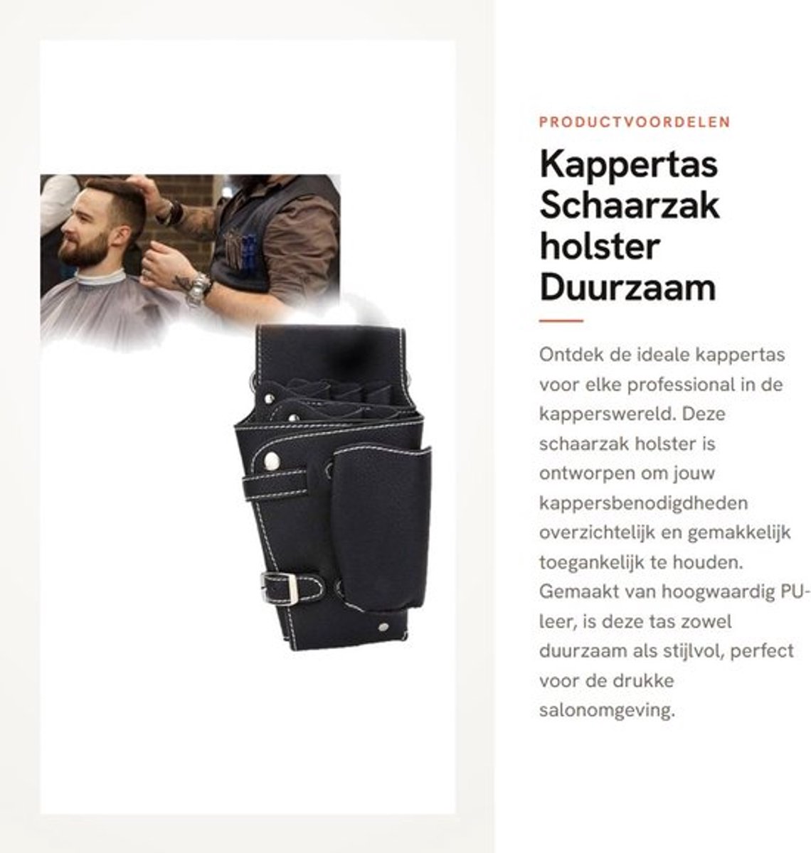 Kappertas Dubbellaags Ontwerp - Heuptas/Rugzak - Hoogwaardig PU-leer - Waterdicht - Grote Capaciteit - Sterk en Duurzaam - Schaarholster
