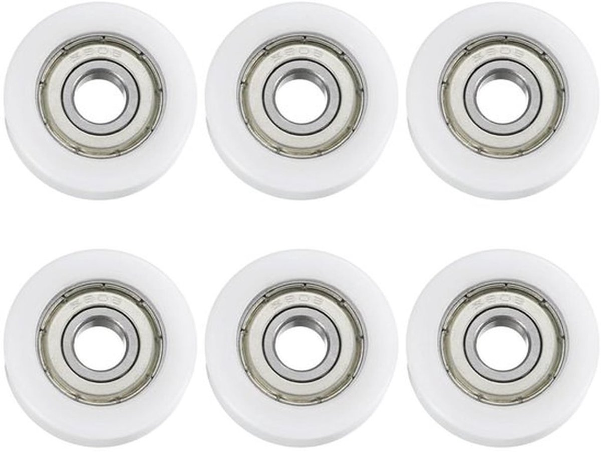 Kogellagergeleiding 6 stuks, 8 x 30 x 10 mm, dubbel afgeschermd, nylon kogellagers - Meubels, Katrol, IJzeren Accessoires