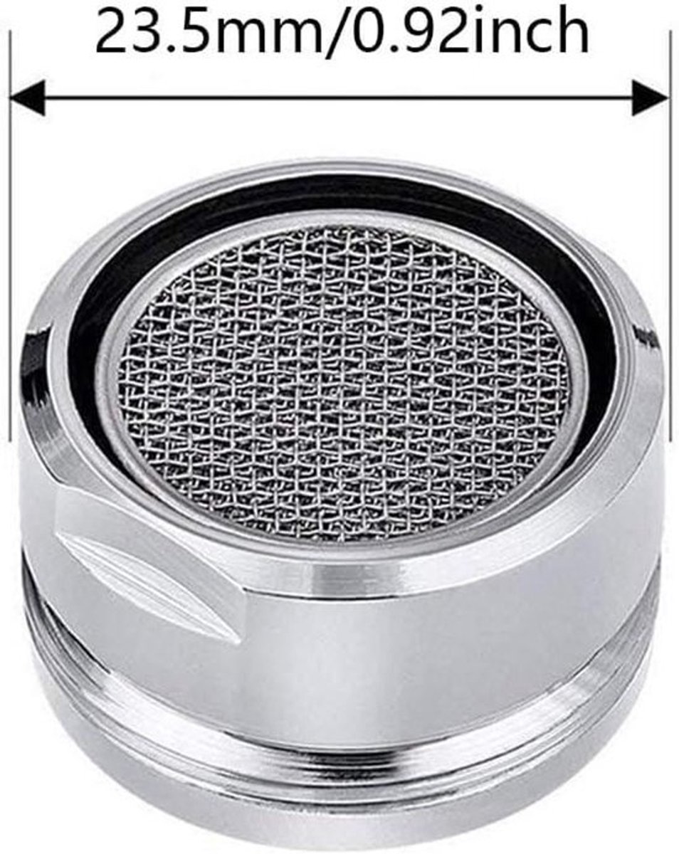 Water Saver Uitloop Filter Mesh Tap Hoofd Kraan Beluchter Vervangende Onderdelen - Keuken Badkamer Douche - Zilver.