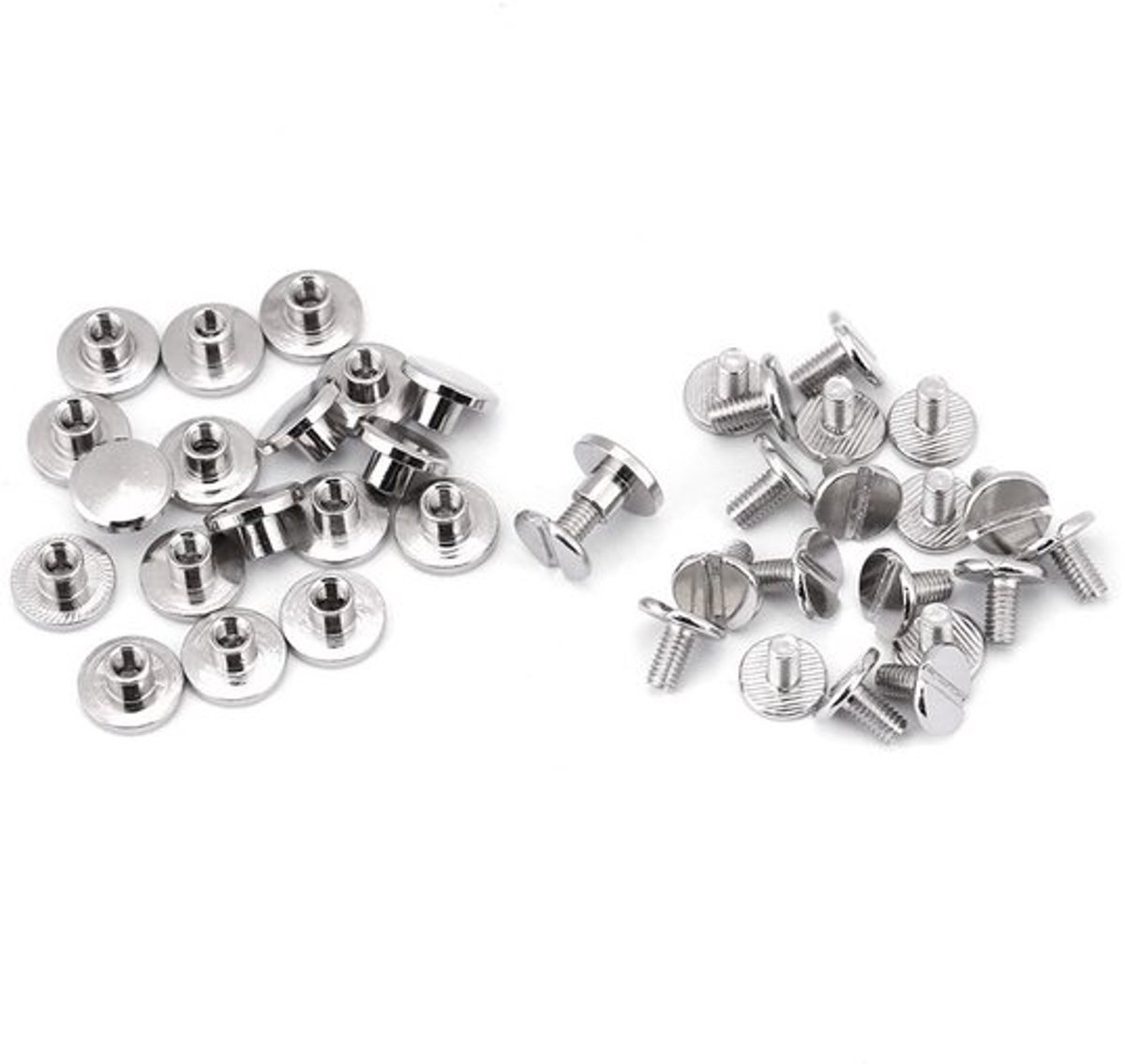 Platte rivetten - Messing spijkers - Duurzaam en corrosiebestendig - Zilver - Rivetten voor lederbewerking - Reparatie-accessoires - 20 stuks