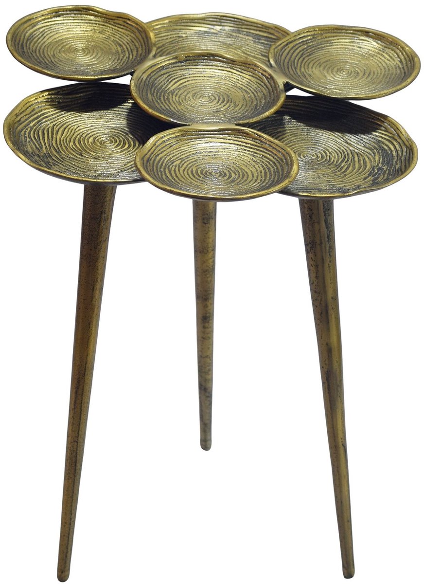 Bijzettafel aluminium goud 46 cm rond - WL7.519