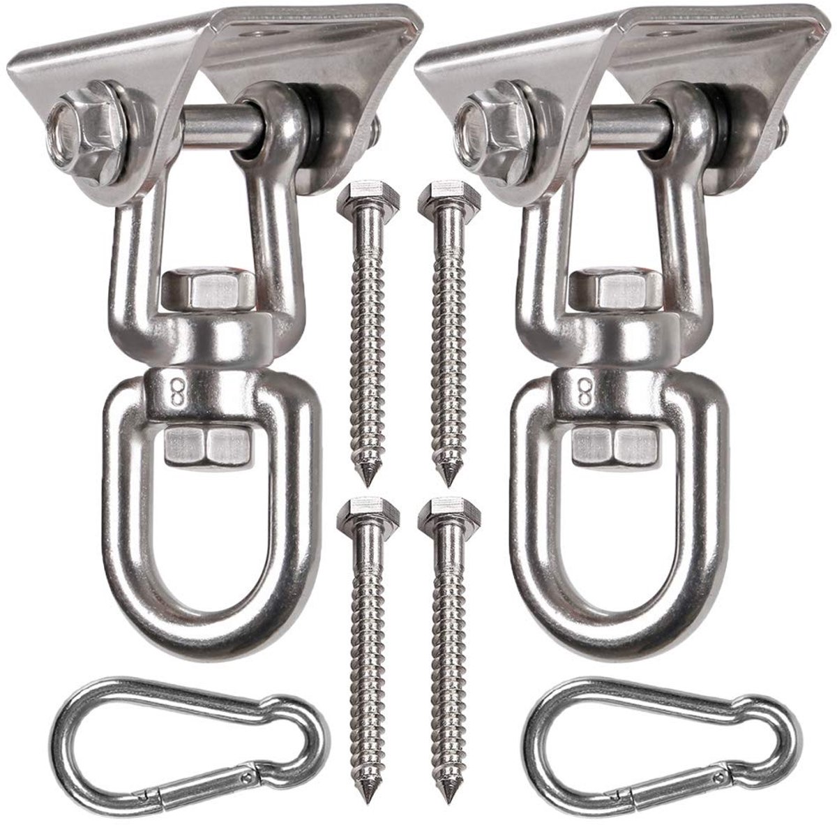 Dailygoods - 2 Pack Heavy Duty 360° Rotatable Swing Hanger - Haak voor Hangmat en Schommels