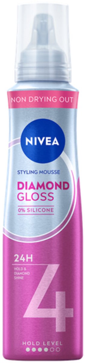 NIVEA Styling Mousse Hold 4 Diamond Gloss Care - 150 ml