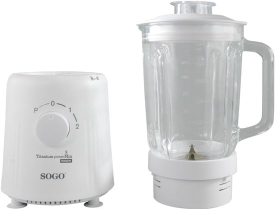 Glazen Blender - Smoothie Maker - Dranken Maken - Titanium Messen - 1.5 Liter - Wit — afbeelding 2