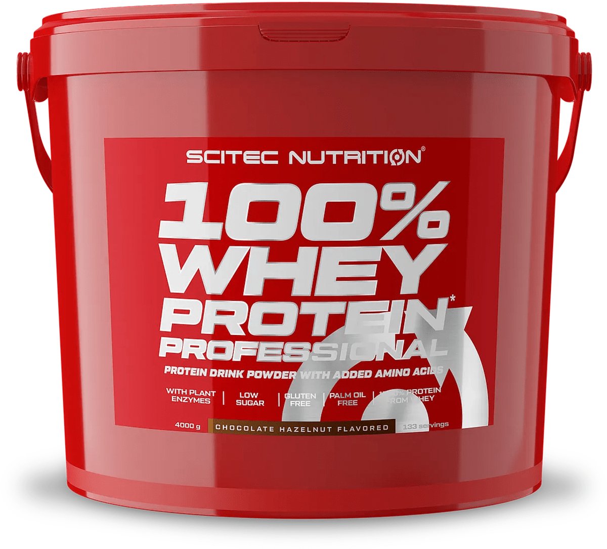 Scitec Nutrition® - 100% Whey Protein Professional (4000 gram - Chocolate/Hazelnut) - Chocolade/Hazelnoot - 133 eiwitshakes - Premium proteine poeder - eiwitpoeder met aminozuren