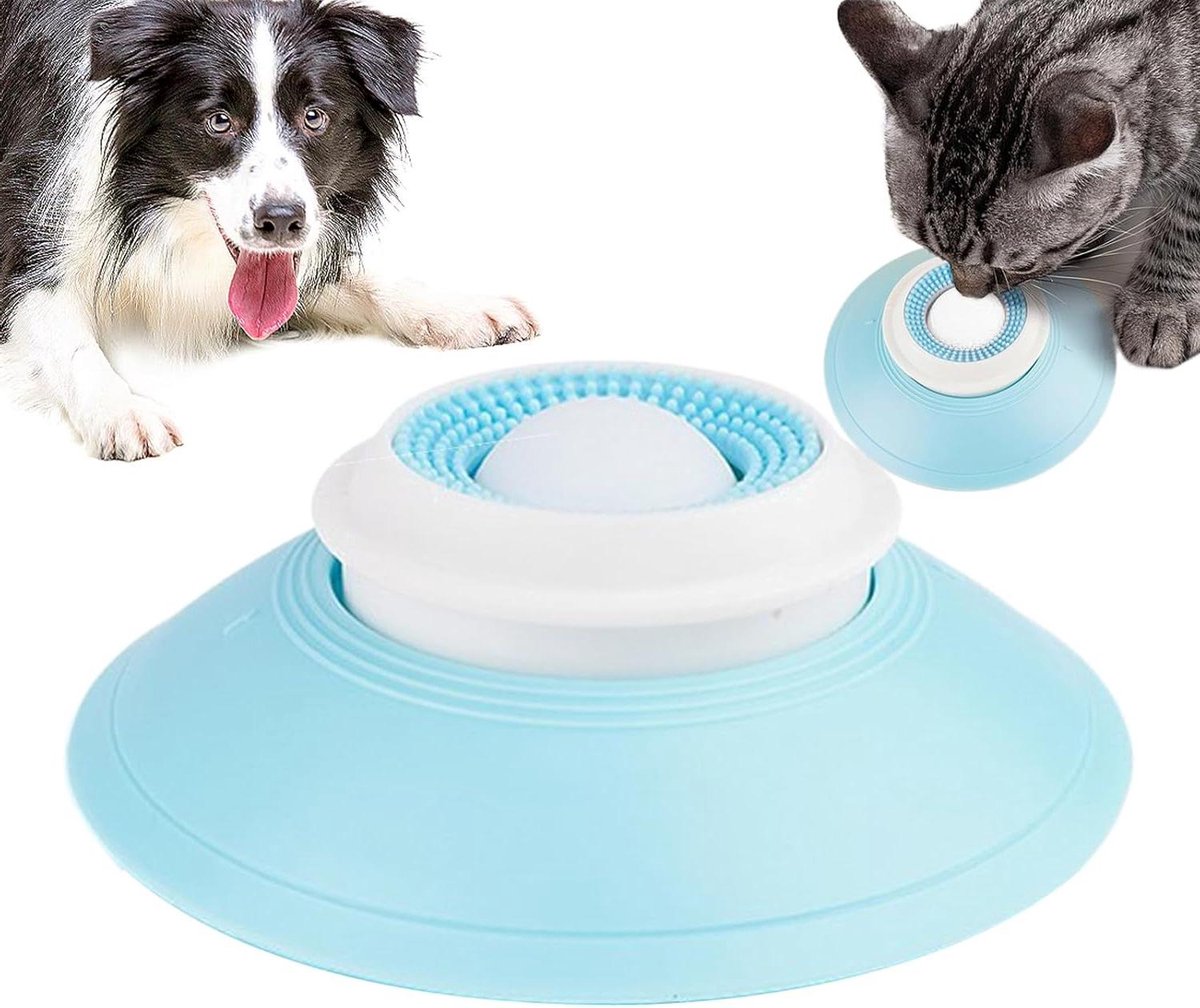 Honden Likspeelgoed - Voerbal Verrijking - Langzaam Eten - Zuignap Stabiliteit - 14.5 cm - Wit