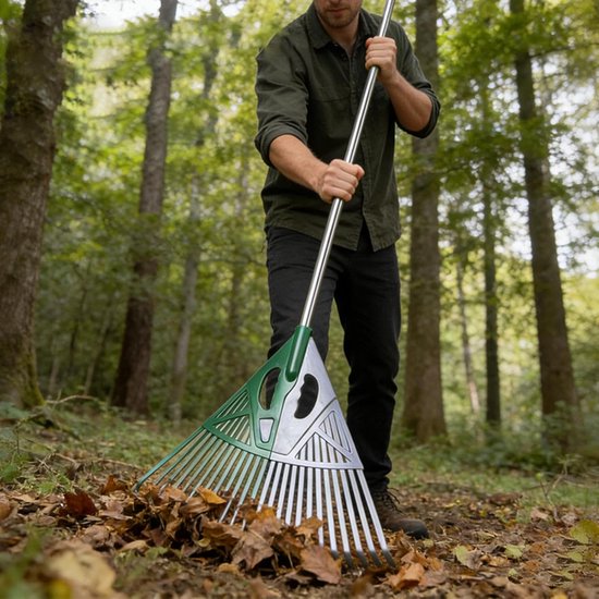 Bladhark - Bladgrijper Tuinhark - Tuinonderhoud - Breed Kopontwerp - 28W cm - a — afbeelding 4