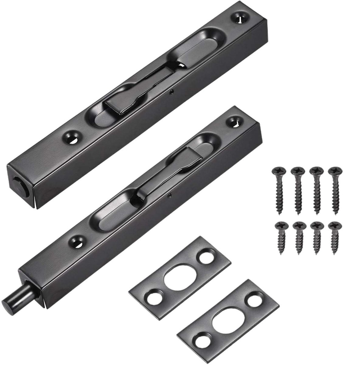 Dailygoods- Deurgendel 150 mm - Verborgen Veiligheidsgrendel - Roestvrij Staal - Set van 2 - Verzonken Vergrendeling - Eenvoudige Installatie