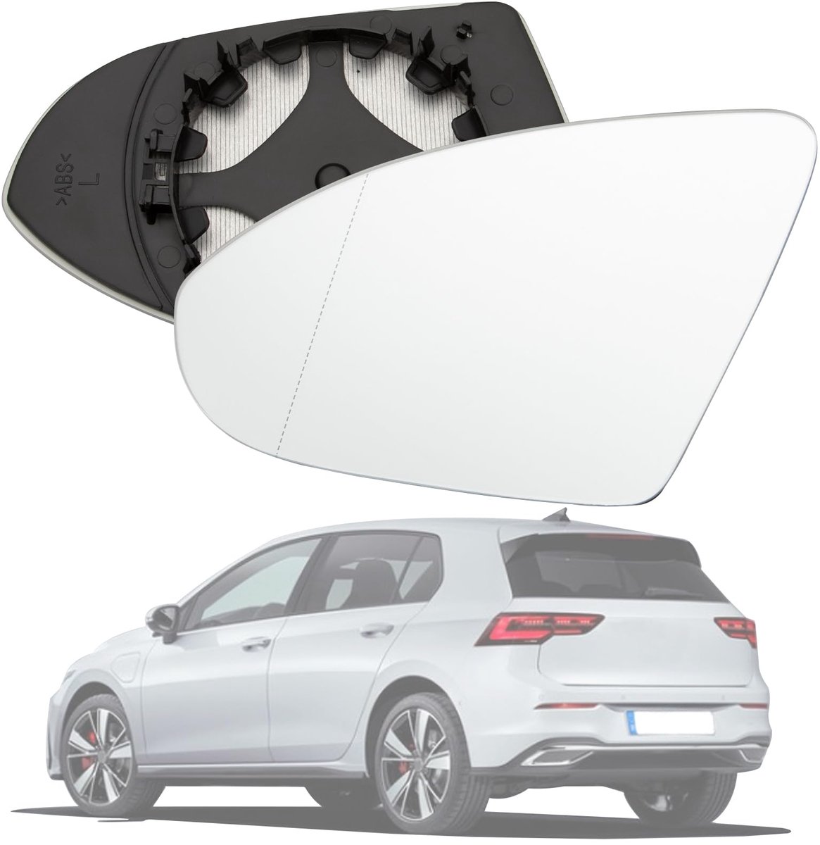 Dailygoods - Linker Spiegelframe voor Golf 7 - Verwarmd Asferisch met Draagplaat
