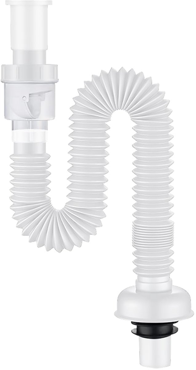 Dailygoods - Flexibele Ruimtebesparende Sifon 1 1/4 inch - Geurvrij en Verstelbaar