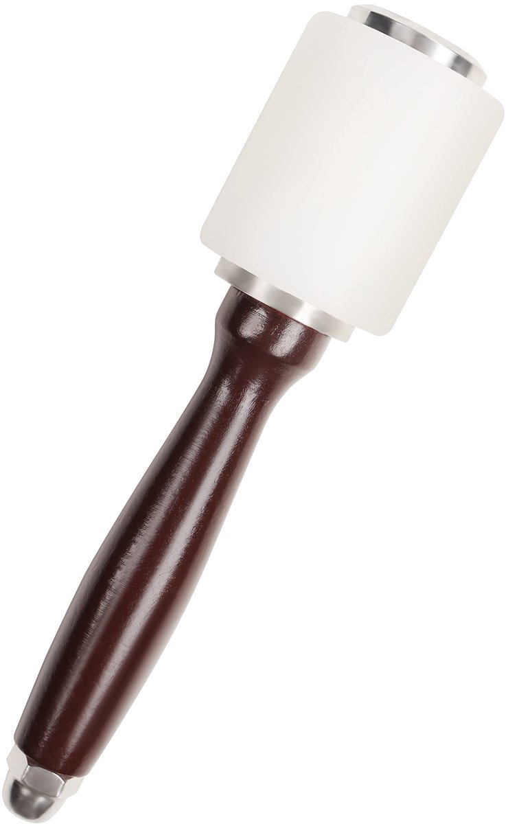 Dailygoods - Leder Hamer - Nylon Rubber I-hoofd Hamer Club - Houten Handvat - 20,5 cm - Voor Lederwerken - Geschikt voor Naaien en Stampen