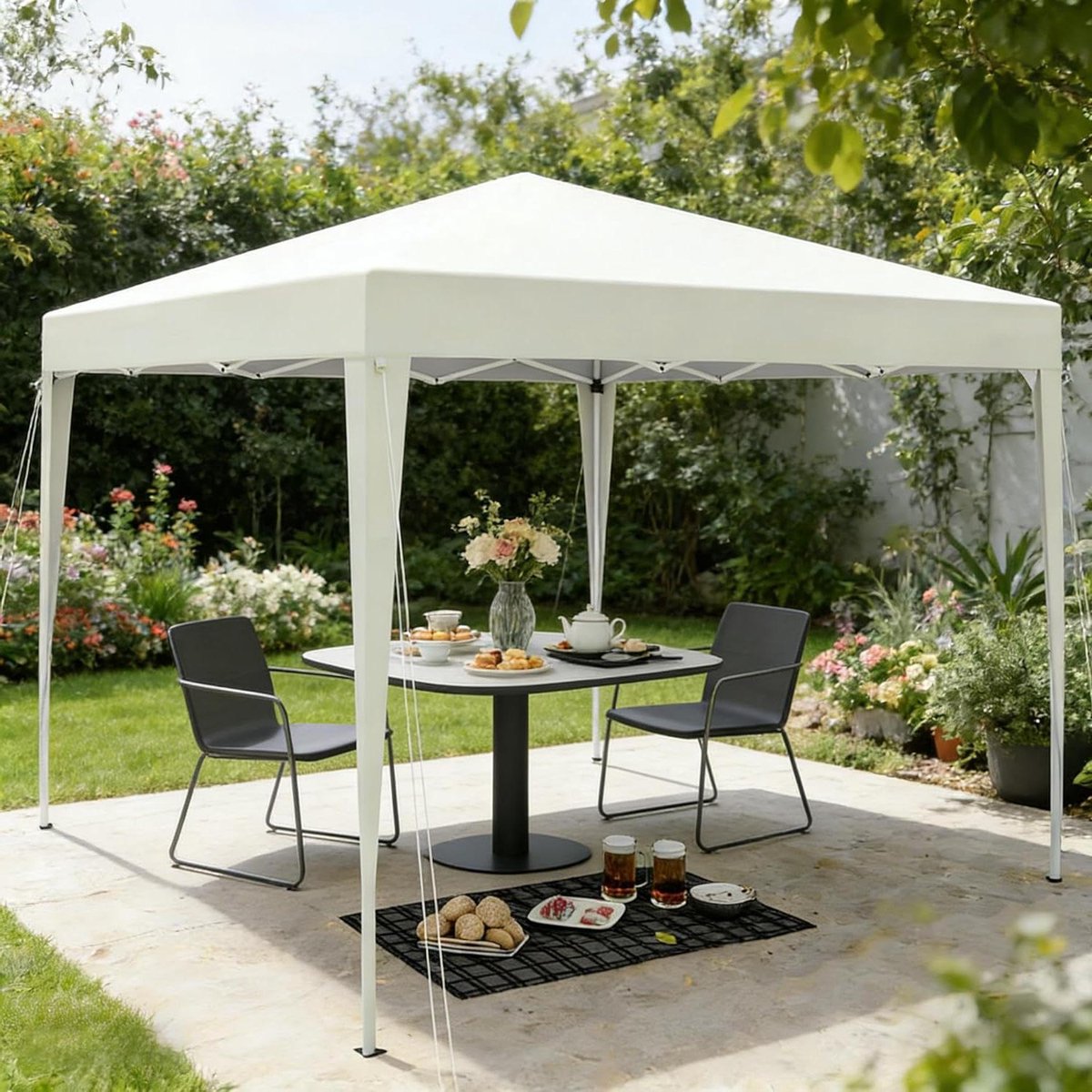 Pop-up Tuinpaviljoen - Vouwtent Partytent - Outdoor Evenementen - Waterdicht UV-bescherming - 3 x 3 meter - Lichtgeel