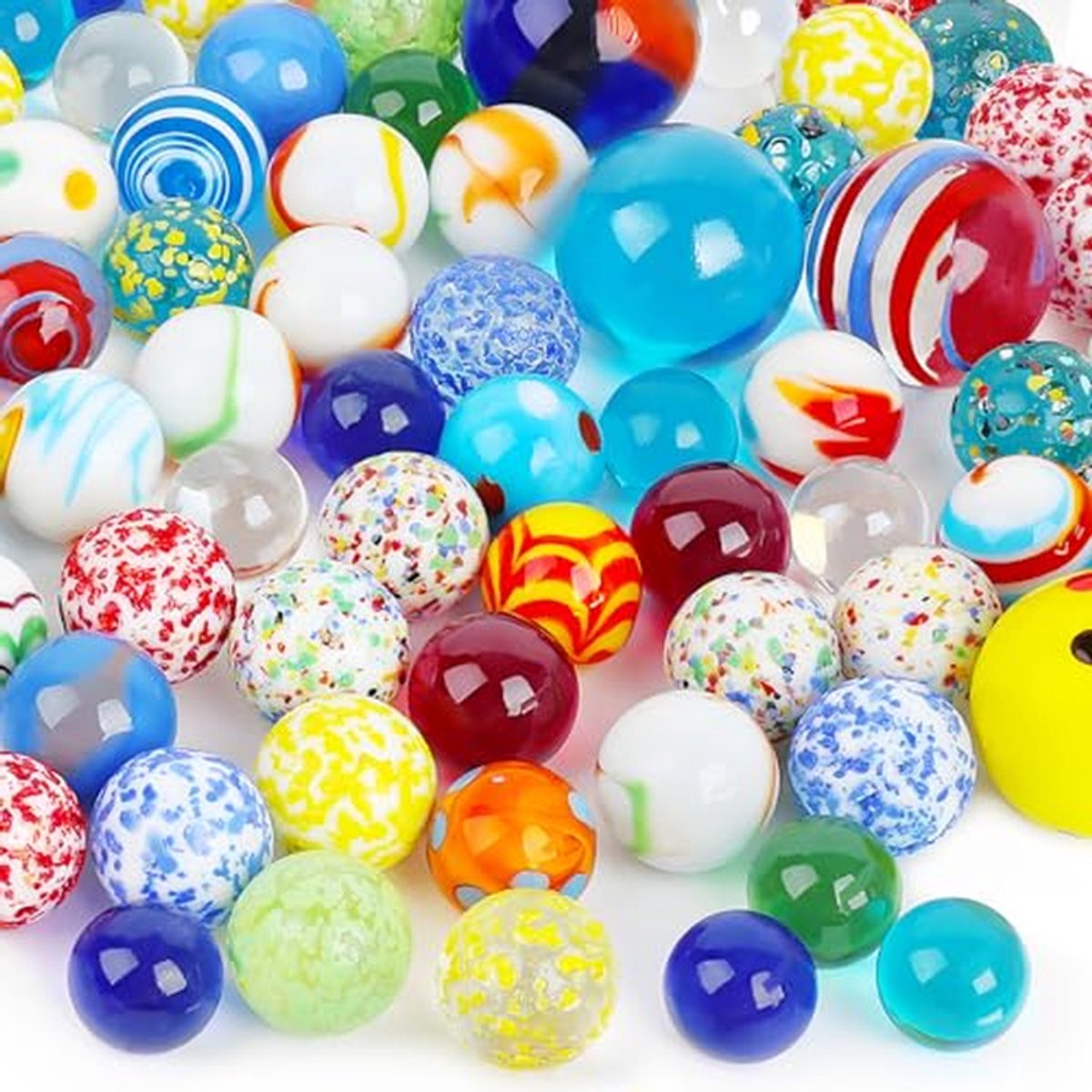 Glazen Knikkers - Speelgoed Knikkers - Knikker Spelletjes - Verschillende Kleuren Stijlen - 85 Stuks - Meerkleurig