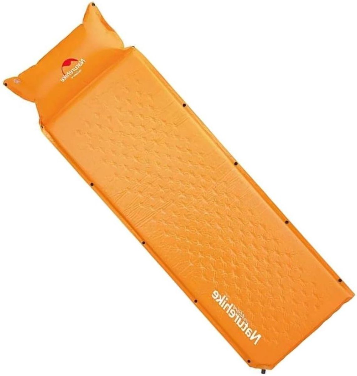 Slaapmat met kussen - Kampeermat lucht - Buiten slapen - Zelfopblazend - 185 x 60 cm - Natuurlijk geel