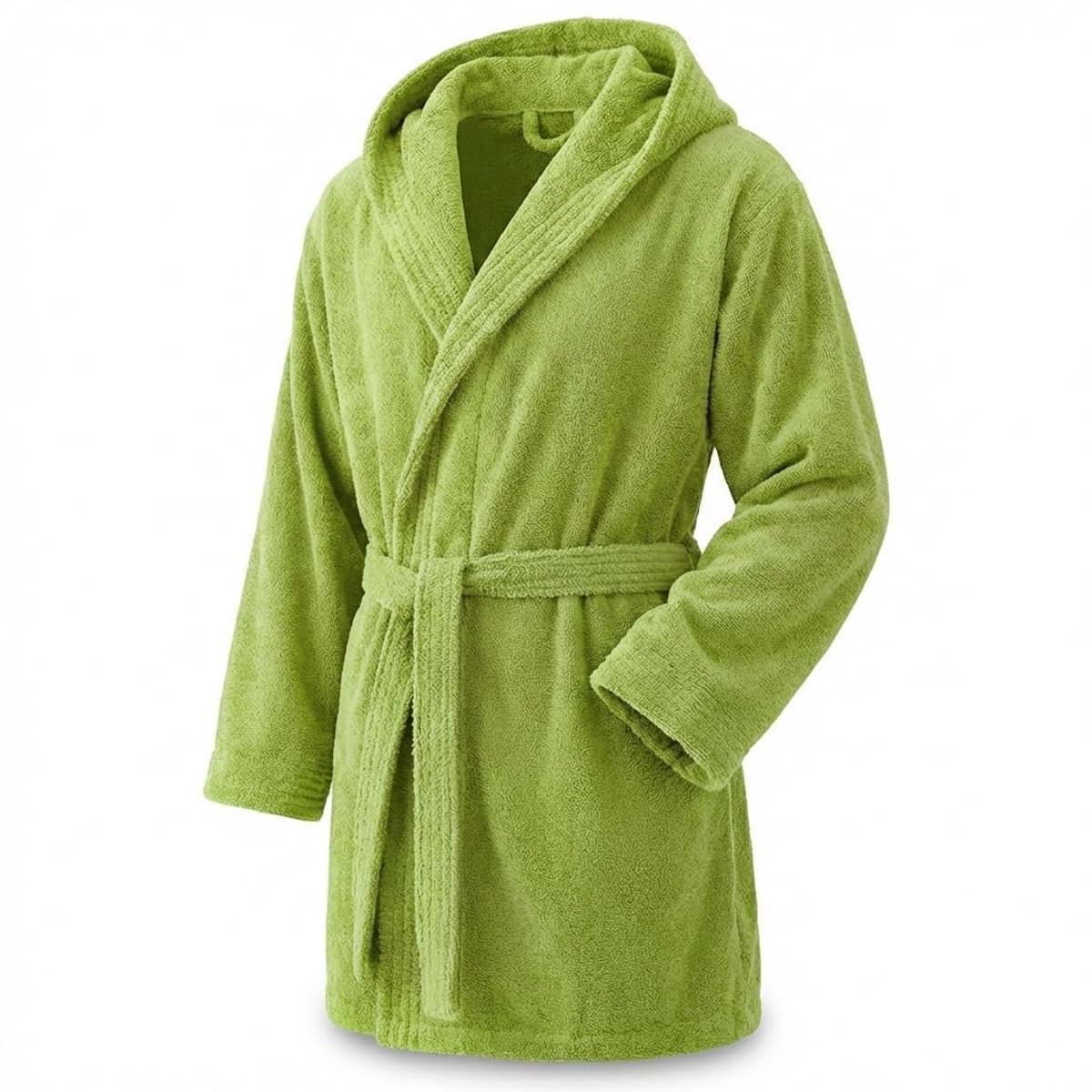 SnelShoppen - Elegante badjas voor dames en heren, 100% katoen, 500 g/m², met capuchon, zacht, absorberend voor douche, spa, zwembad, maat M