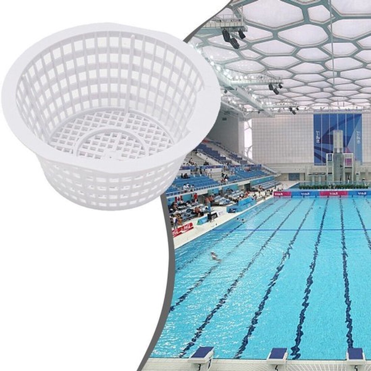 2 Stuks Witte Skimmermandjes Voor Zwembad - Vervangende Filtermand - Multifunctioneel - Effectieve Zwembadreiniging - UV-Bestendig Kunststof