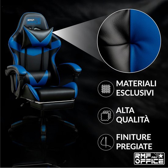 SnelShoppen - Professionele Gaming Stoel - Ergonomische & Kantelbare Gaming Chair met Voetsteun - Comfortabele en Ontspannende Stoel met Zwenkwielen, van snelshoppen — afbeelding 4