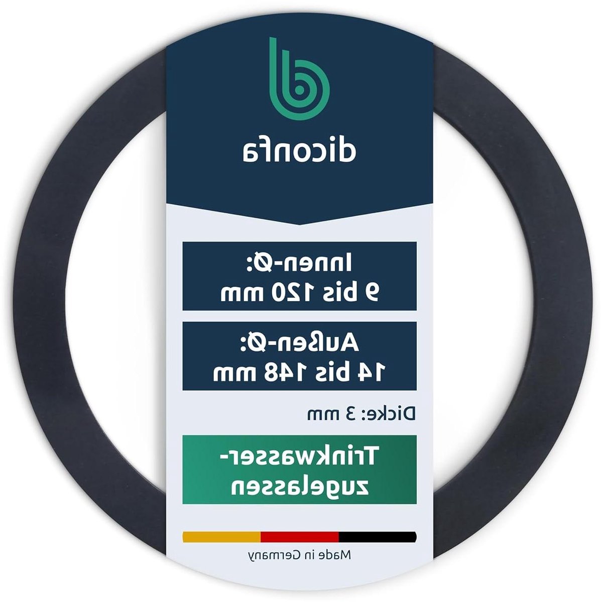 Rubberen Afdichting Schroefverbinding - EPDM Afdichtring Platte Ring - Leidingen Aansluiten - Drinkwater Goedgekeurd