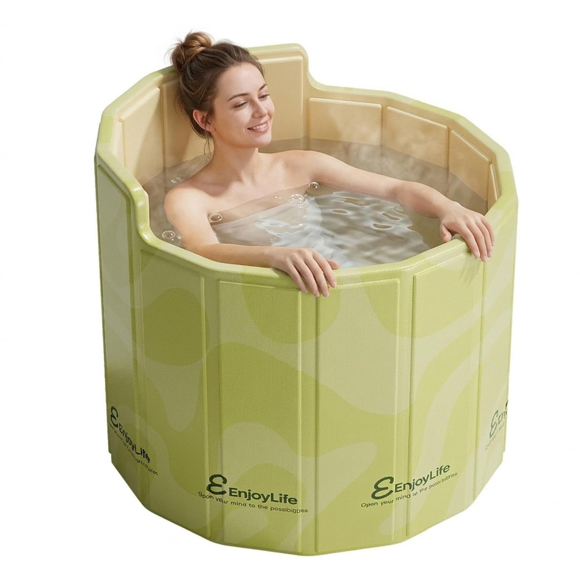 SnelShoppen - Opvouwbare Badkuip voor Volwassenen 80 x 70 cm - Draagbare Dompelbak met Ergonomische C-Rugleuning voor Ijsbad en Warm Bad - Ideaal voor