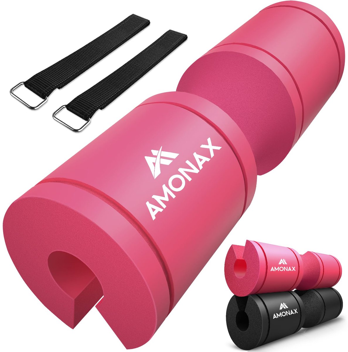 SnelShoppen - Amonax Hip Thrust Bar Pad - Dikke Schuim Halterkussen met Klittenband - Robuuste Bescherming voor Bilspieroefeningen - Fitnessaccessoire