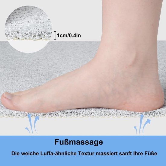 Douchemat Antislip - Badmat Comfortabel - Veilig Douchen - Zonder Zuignappen - 50 x 100 cm - Grijs — afbeelding 4