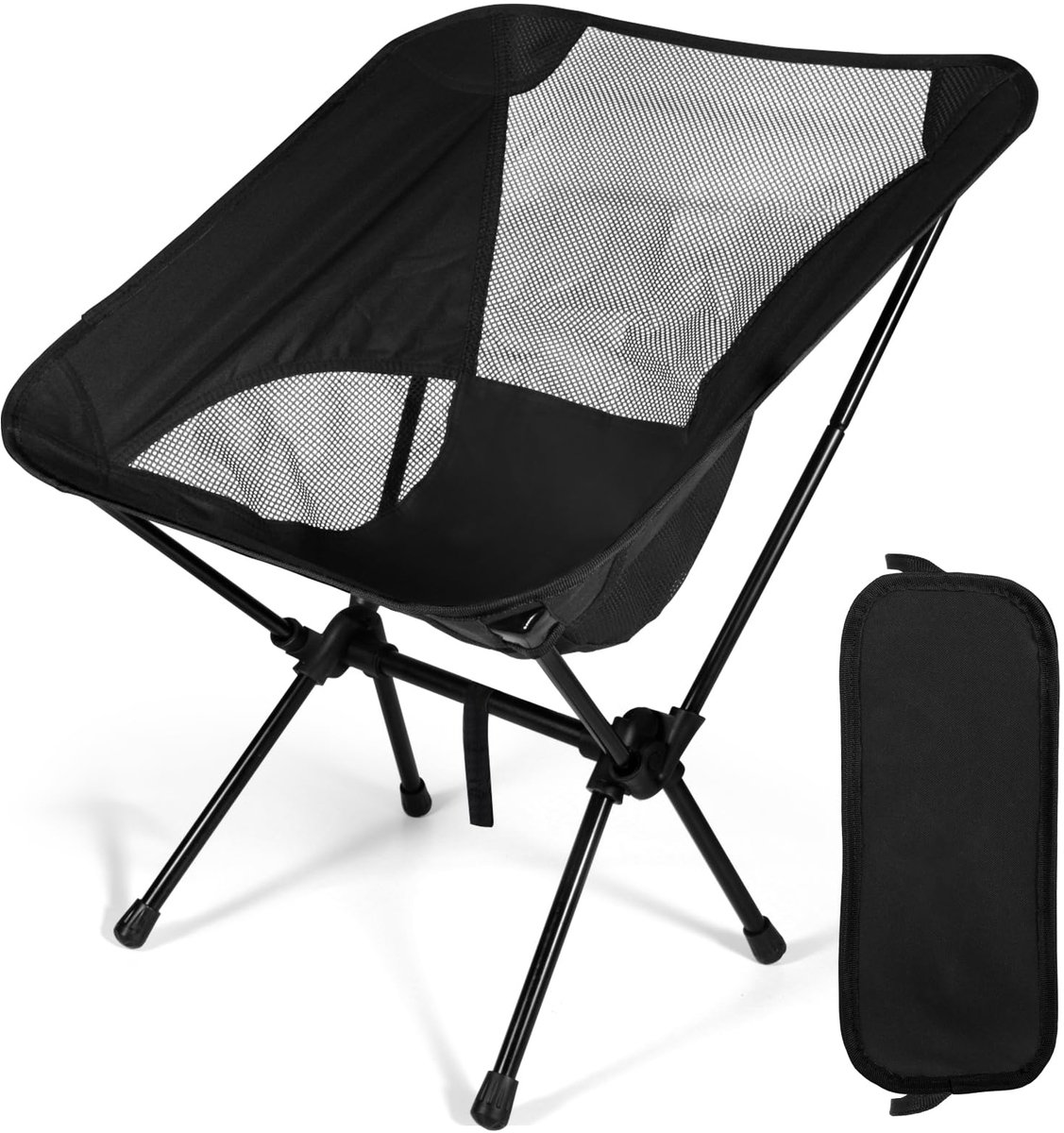 SnelShoppen - Lichtgewicht Opvouwbare Campingstoel 110kg Draagvermogen - Draagbare Strandstoel met Opbergtas voor Picknick, Kamperen, Reizen, Vissen -