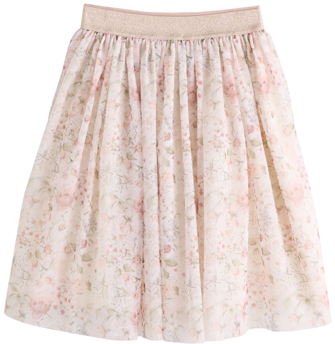 Next - Meisjes - Mesh midi-rok met elastische taille - Crème