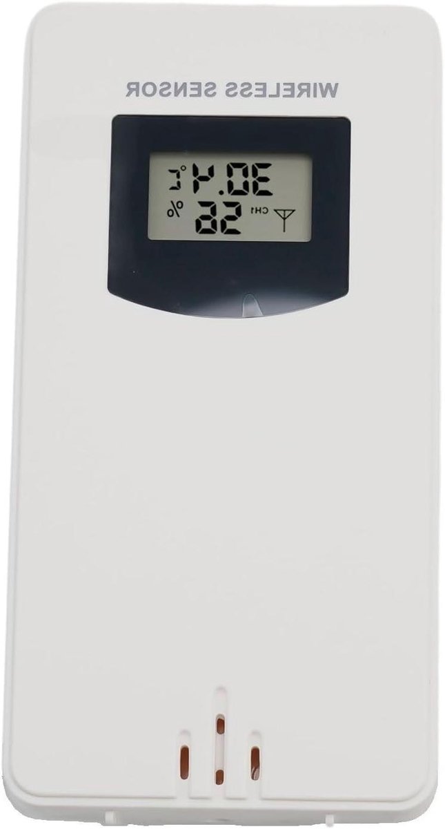 Draadloze Buitensensor - Temperatuurmeter - Weer Binnen Meten - Groot Bereik 60m - 10 x 6 x 4 cm - Wit