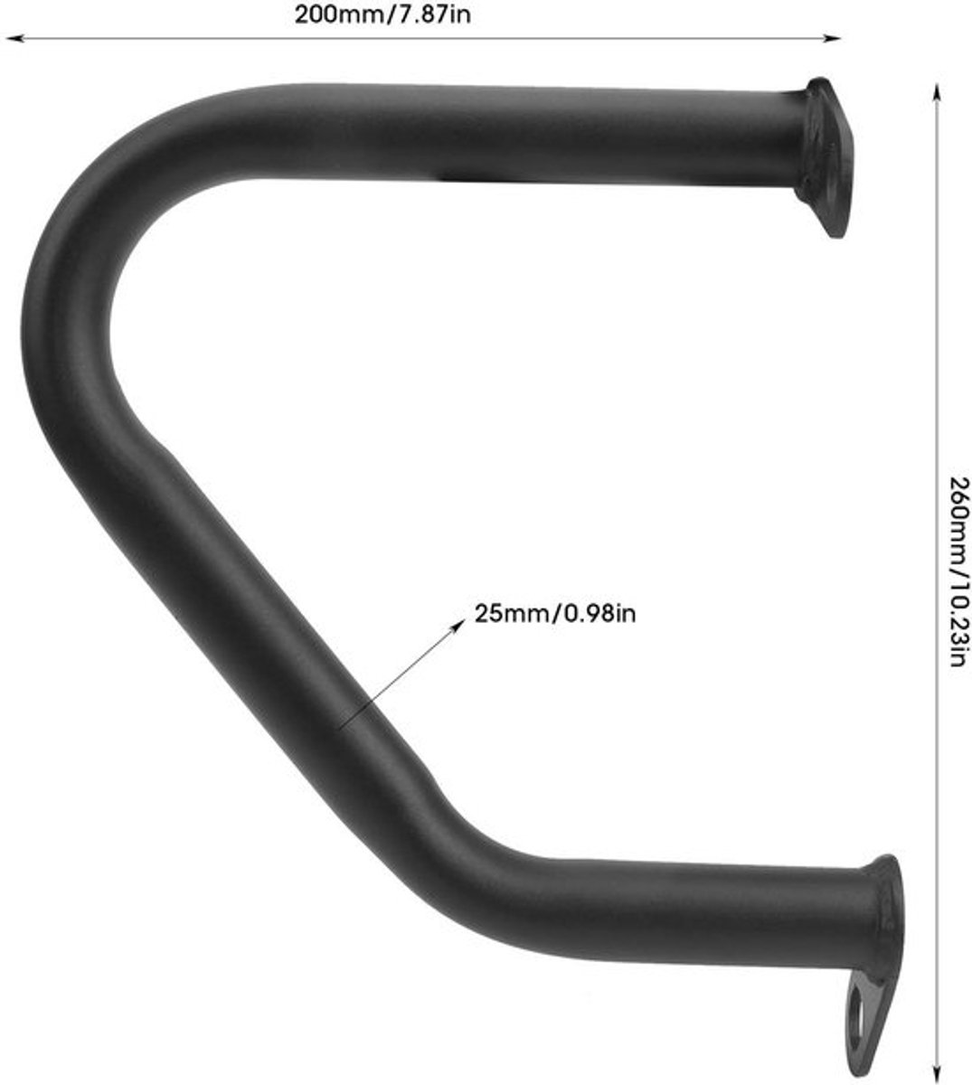 Motorbescherming Zwart - Valbeugel - Crash Bar - Lichaamsbescherming - IJzer - 200x260mm
