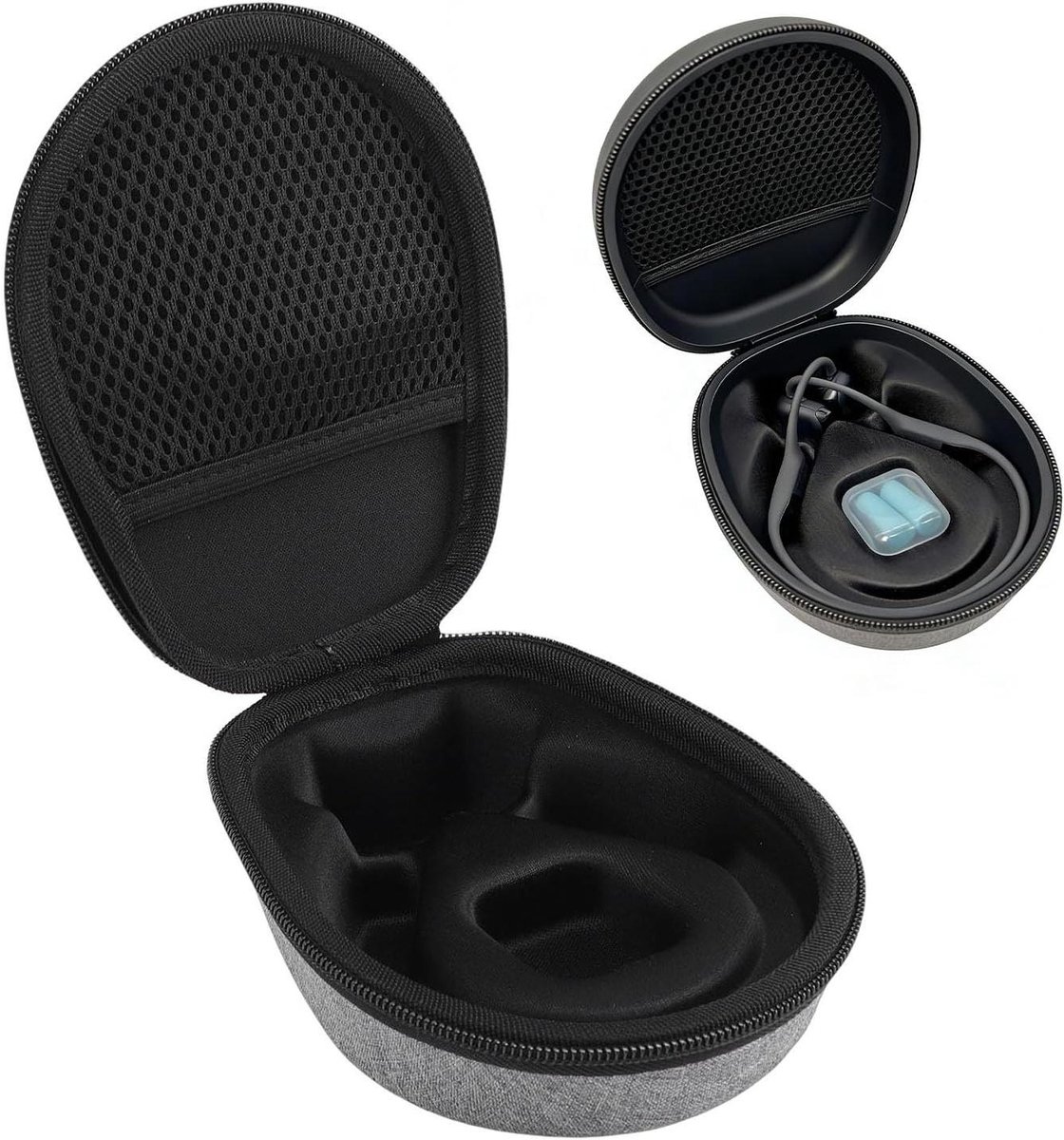 Hardcase Koptelefoon - Opbergkoffer Hoofdtelefoon - Beschermend Opbergen - Waterdicht en Schokbestendig - 17 x 14 x 6 cm - Grijs