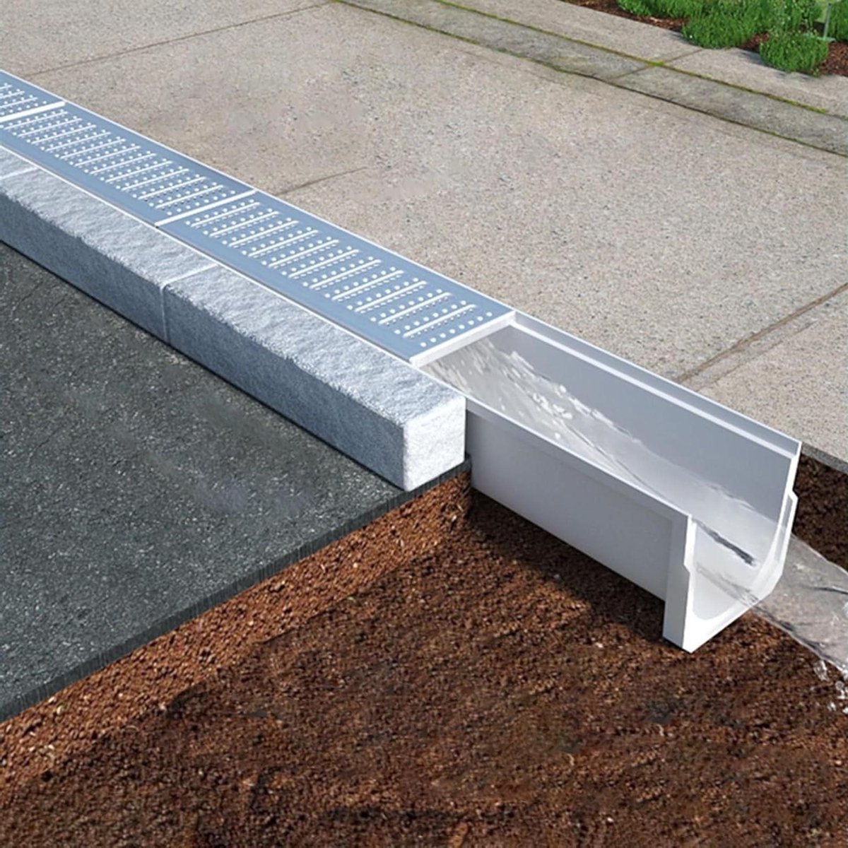 Afvoergat met Rooster - Drainagerooster Regenwaterfilter - Wateroverlast Voorkomen - Geperforeerd Ontwerp - 100 cm - Zilver