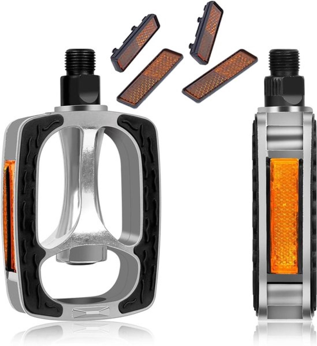 Fietspedalen set met reflecterende strips, antislip design voor mountainbikes - 2 stuks
